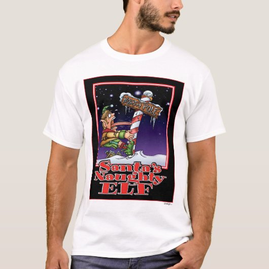 T-shirt Elf vilain T blanc de Père Noël (Devant)