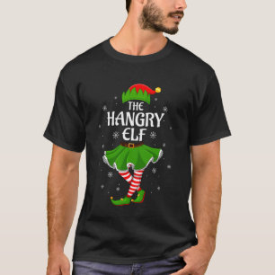 T-shirt Elfe Affamé Noël Famille Filles Femmes Elfe Équipe