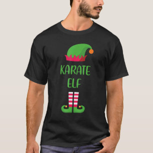 T-shirt Elfe de karaté classique de Noël Groupe de famille