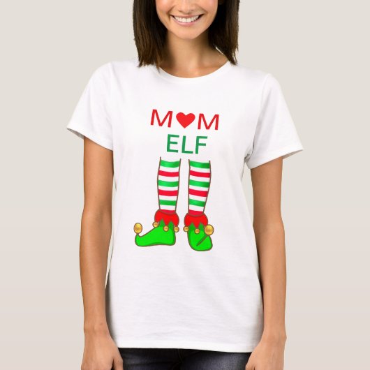 T-shirt Elfe de Maman Moderne Noël (Devant)
