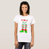 T-shirt Elfe de Maman Moderne Noël (Devant entier)