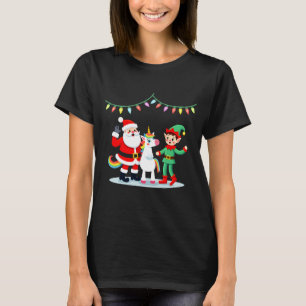 T-shirt Elfe de Noël Dabbing Licorne Enfants Garçons Homme