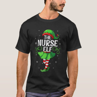 T-shirt Elfe Infirmière Filles Femmes Elfe Squad Noël Fami