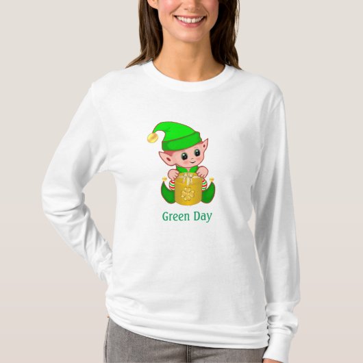 T-shirt Elfe Mignon & Texte Green Day (Devant)
