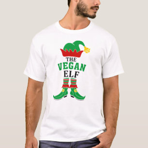 T-shirt Elfe végétal, vert et rouge de Noël