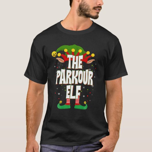 T-shirt Elfes Group Le Parkour Elf Christmas (Devant)
