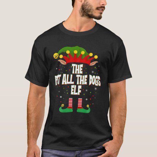 T-shirt Elfes Groupe Le Animal Tous Les Chiens Elfes Noël (Devant)