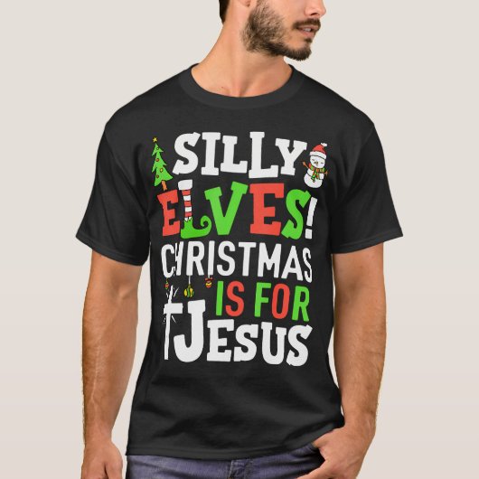 T-shirt Elfes Silencieux Noël Est Pour Jésus Matching Fami (Devant)