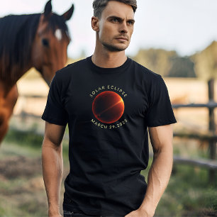 T-shirt Élipse solaire 2025 céleste message personnalisé T