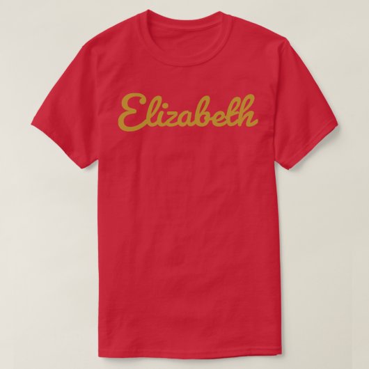 T-shirt Élisabeth Cursive Typographie Or Texte (Design devant)