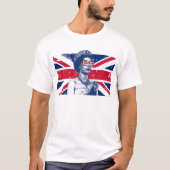T-shirt Elizabeth British Drapeau Angleterre Reine d'Angle (Devant)