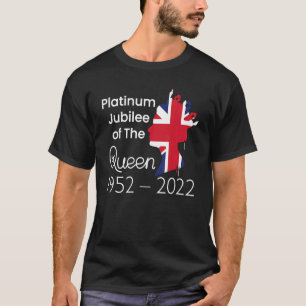 T-shirt Elizabeth Platinum Jubilee Queen Crown British Fl
