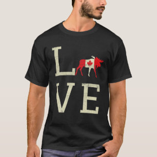 T-shirt Elk Love Canada Fête de l'érable Fière Drapeau can