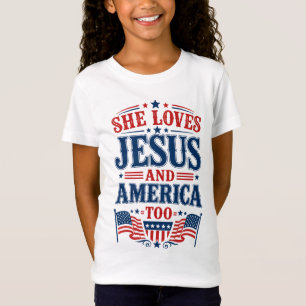 T-Shirt Elle aime Jésus et l'Amérique aussi