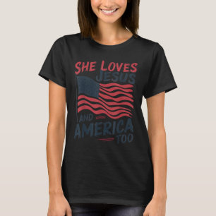 T-shirt Elle aime Jésus et l'Amérique aussi Christian Retr
