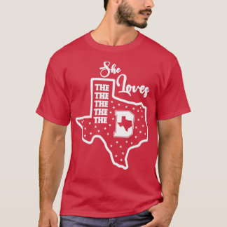 T-SHIRT ELLE AIME LES CHEMISES D DALLAS POUR HOMMES FEMMES