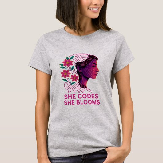 T-shirt Elle Code Elle Fleurit (Devant)