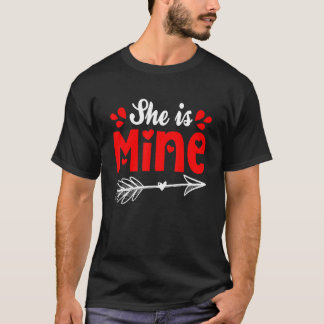 T-shirt Elle est à moi Ensemble couple Saint-Valentin pour