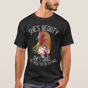 T-shirt Elle est beauté elle est grâce  éleveuse de poulet