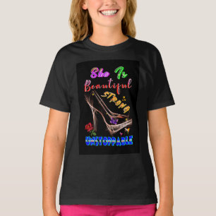 T-shirt Elle Est Belle Forte Inarrêtable
