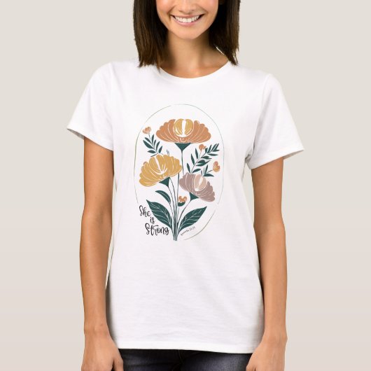 T-shirt Elle est forte Psalm Boho Christian Inspiration T (Devant)