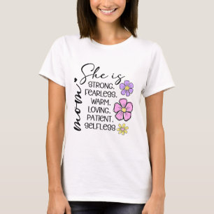 T-shirt Elle Est Maman Chemise   Mère florale minimale Tee