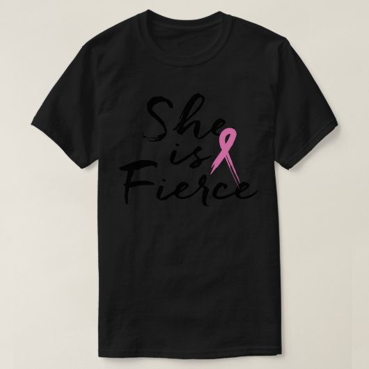 T-shirt Elle est un ruban rose féroce (Design devant)
