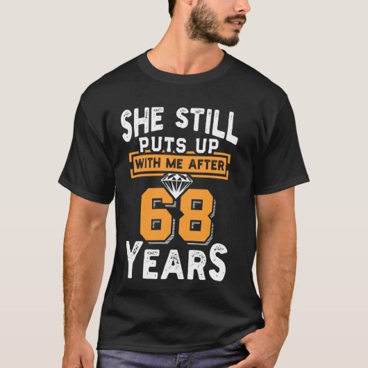 T-shirt Elle M'Accompagne Encore Après 68 Ans Mariage A (Devant)