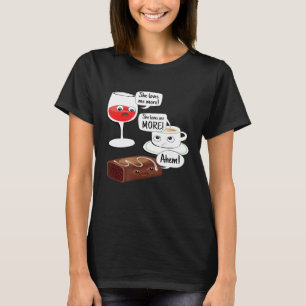 T-shirt Elle m'aime plus vin café chocolat maman drôle