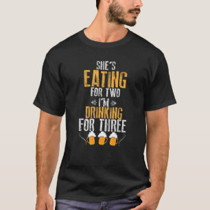 T-shirt Elle mange deux Je bois drôle Enceinte Husba