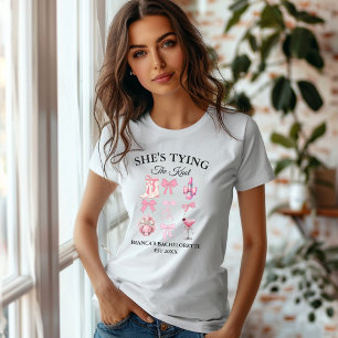 T-shirt Elle noue l'arc rose Bachelorette C