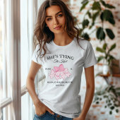 T-shirt Elle noue le nœud papillon rose Enterrement de vie