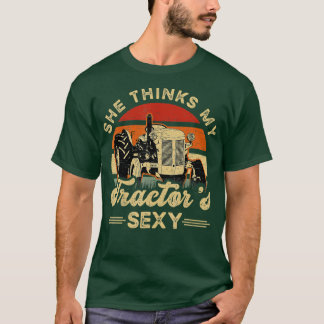 T-shirt Elle pense que mes tracteurs sexy Ferme agricole a