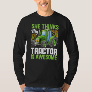 T-shirt Elle Pense Que Tracteur Est Épatant Agricole Agric