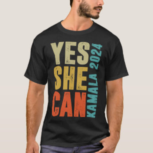T-shirt Elle Peut Kamala 2024 Couleurs Rétro