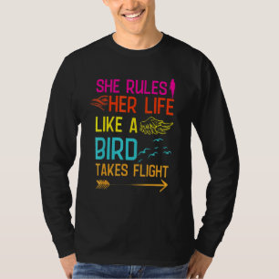 T-shirt Elle Régle Sa Vie Comme Un Oiseau En Vol Birdwatch