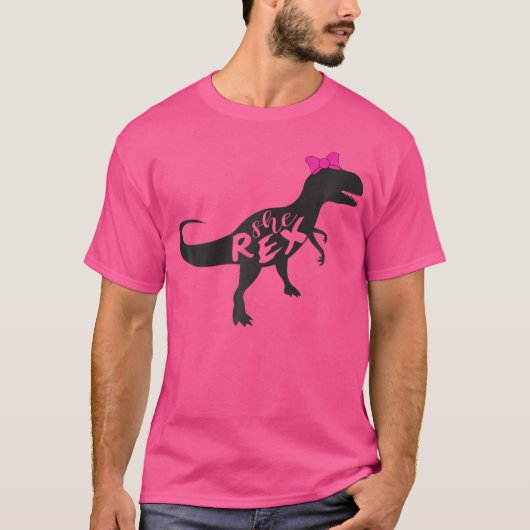 T-shirt Elle Rex Dinosaur Chemise Pour Femmes Et Filles (Devant)