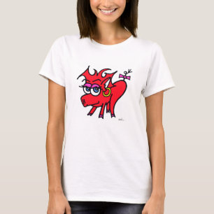 T-shirt elle sourient d'un air affecté - couleur