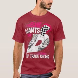 T-shirt Elle Veut Le D Dirt Track Racing Girl Auto
