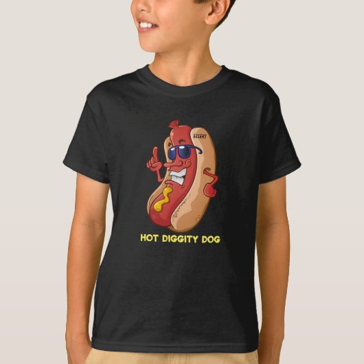 T-shirt Elleki Hot Diggity Chien (Devant)