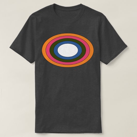 T-shirt Ellipse arc-en-ciel vintage rétro (Design devant)