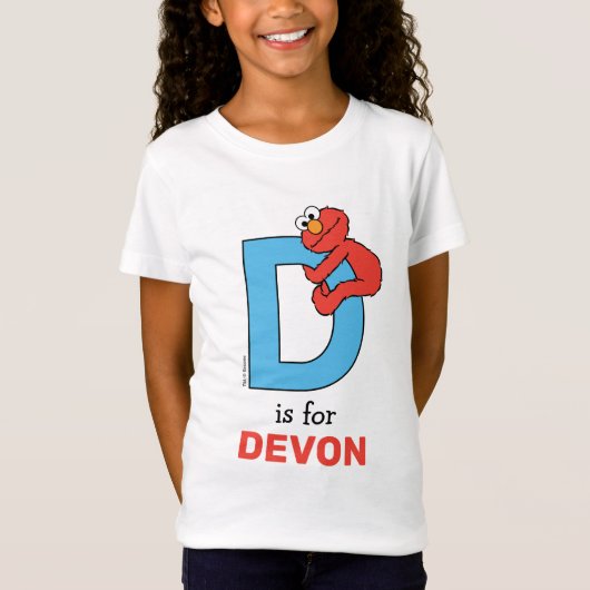 T-Shirt Elmo Alphabet | D Bleu (Devant)