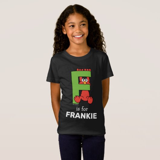 T-Shirt Elmo Alphabet | F Vert (Devant entier)