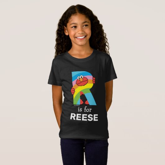 T-Shirt Elmo Alphabet | R arc-en-ciel (Devant entier)