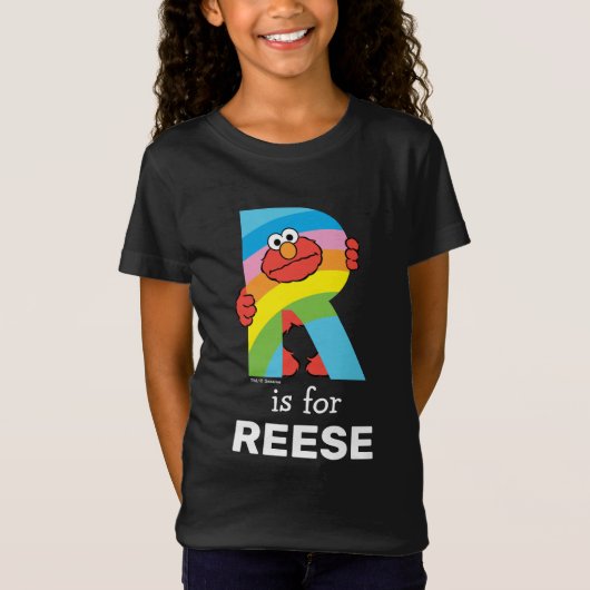 T-Shirt Elmo Alphabet | R arc-en-ciel (Devant)