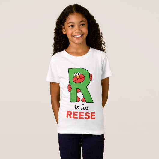 T-Shirt Elmo Alphabet | R Vert (Devant entier)