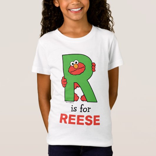 T-Shirt Elmo Alphabet | R Vert (Devant)