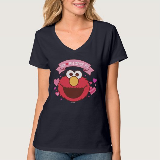 T-shirt Elmo | Mon Coeur Appartient À Elmo (Devant)