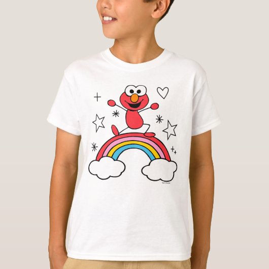 T-shirt Elmo Rainbow Doodley Graphic (Devant)