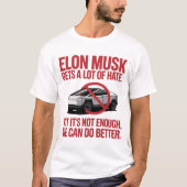 T-shirt Elon Musk A Beaucoup De Haine (Devant)